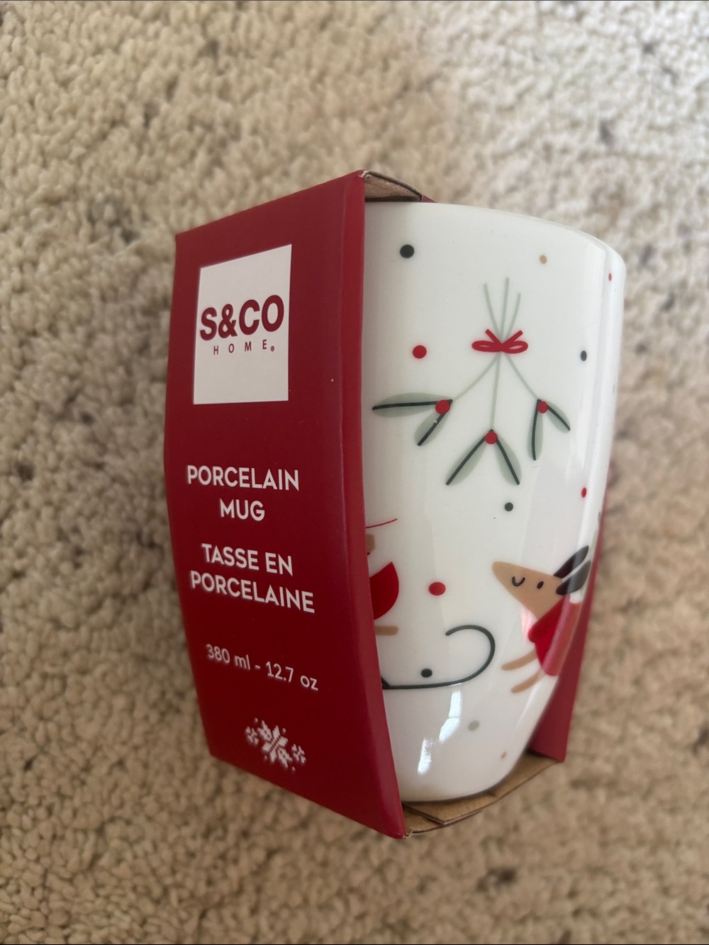 S&CO Home Porcelain Holiday Mug 12.7oz NWT